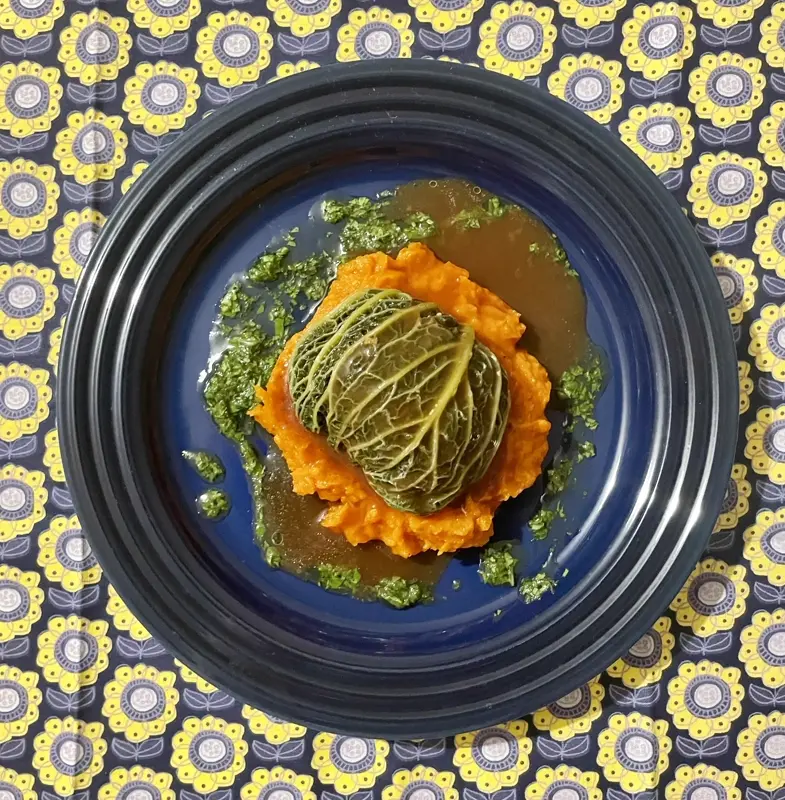 Modern French dish prepared by Le Comptoir private chef in Guernsey